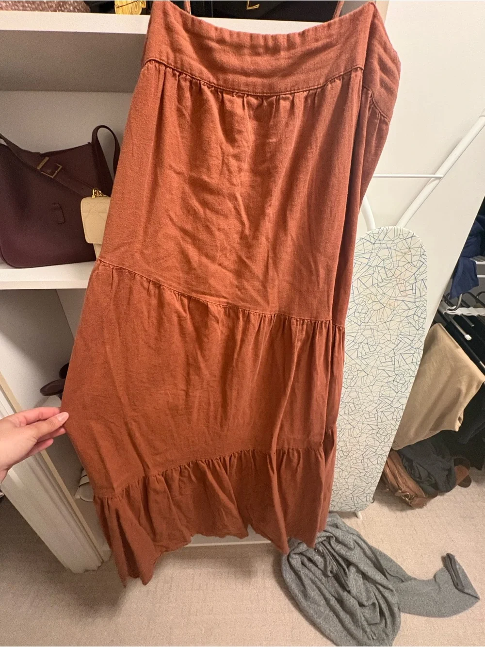 Abercrombie & Fitch Rust Tiered Maxi Dress